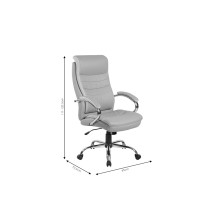 Silla de Oficina Manager en Piel Sintética Gris - 120/111 x 70 x 65 cm - Patas Metálicas