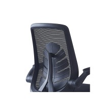 Silla de Oficina Ergonómica con Malla de Tela Negra, Reposabrazos y Gran Resistencia - 100/90x52x50 cm, Comodidad y Durabilidad