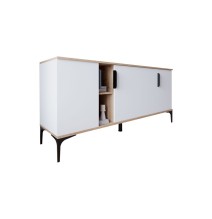 Buffet en Melamina Blanco, 180x40x78 cm, Diseño Moderno y Duradero